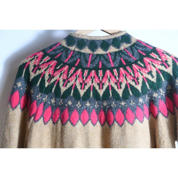 CeCe “Fair Isle” Heather Nordic Knit Sweater Camel Pink Camel Preppy Size XS - Picture 6 of 11